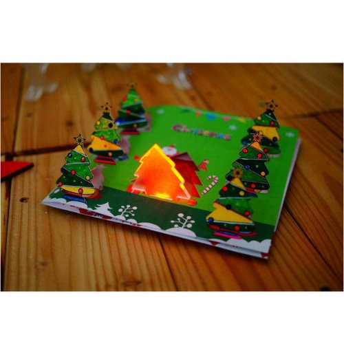 [아트공구][올망이네467](10명용)크리스마스 LED입체 트리 카드 만들기
