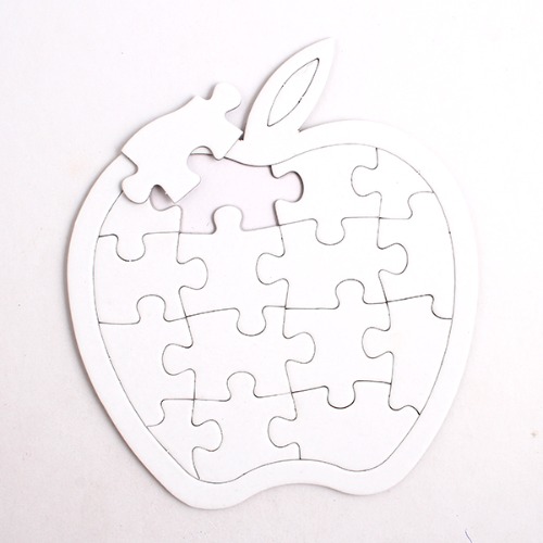 [아이디네172] 종이퍼즐 무지 사과 낱개 교육 조각판 도형 동물 퍼즐 미술 놀이 만들기 재료