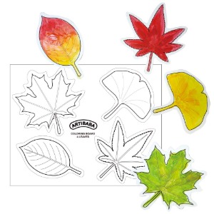 [알록이네068] 아티바바 단풍잎 칼라링보드/색칠 공부 칼라링북 나뭇잎 도안 가을