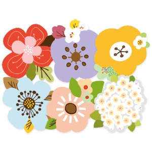 [오케이네598]꽃 패턴지(카드,가랜드용)