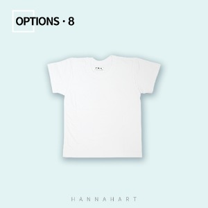 [그리기네1350] 흰색 반팔 라운드넥 티셔츠 사이즈선택