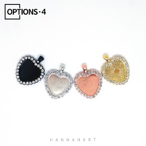 [그리기네1360] 스톤 다이아몬드 하트 팬던트 컬러선택