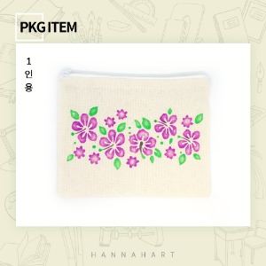 [그리기네1454] 스텐실 패키지 핑크 꽃잎 파우치 1인세트