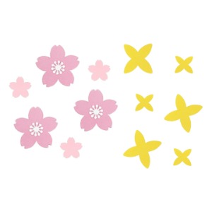 [해피네076]벚꽃 개나리(종이)(4종택1)/봄 환경구성