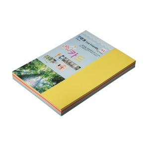 [두루네61] A4 비코팅 카드지 에코카드 100매 15색 혼합 205g