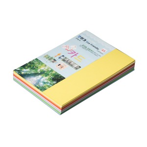[두루네62] A5 비코팅 카드지 에코카드 100매 15색 혼합 205g