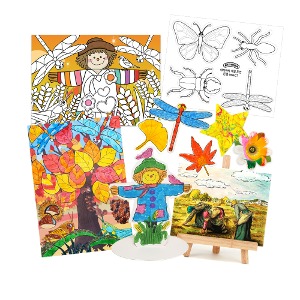 [알록이네162] 아티바바 가을 도안 꾸미기ㅣ허수아비 가을나무 나뭇잎 가을 미술 명화 어린이집 환경판