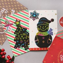 [다람쥐네834] 크리스마스 스크래치 카드&amp;봉투 10SET